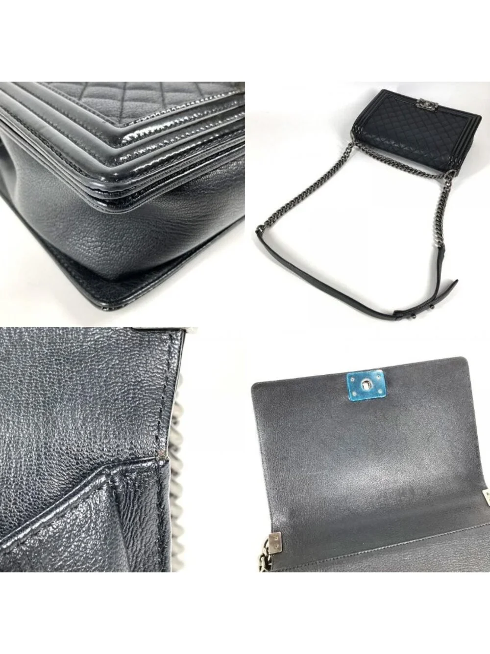 Chanel Shoulder Bag Boy Large 28 Caviar Leather Black
